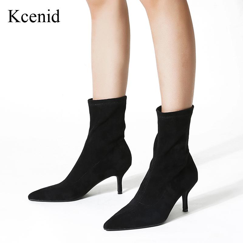 

Kcenid Sexy sock boots stretch shoes high heels for women fashion shoes 2021 spring autumn ankle boots booties female black