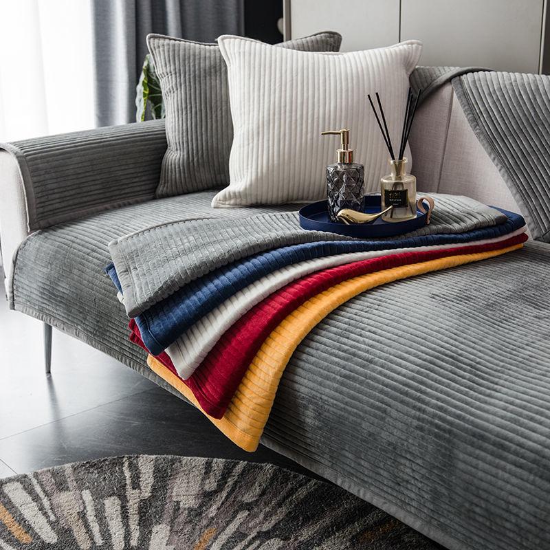 

Nordic Pure Plain Color Modern Minimalist Sofa Cushion Four Seasons Non-Slip Cushion Fabric All-Inclusive Sofa Cover Towel, Yy-1