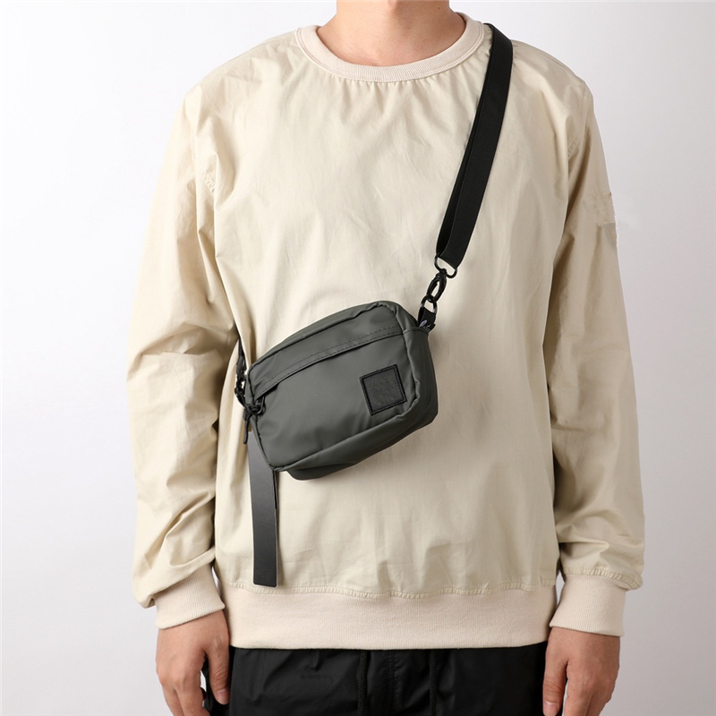 

bag vertical and horizontal with fashions men fashion brand solid color single shoulder Pocket trend sports mens