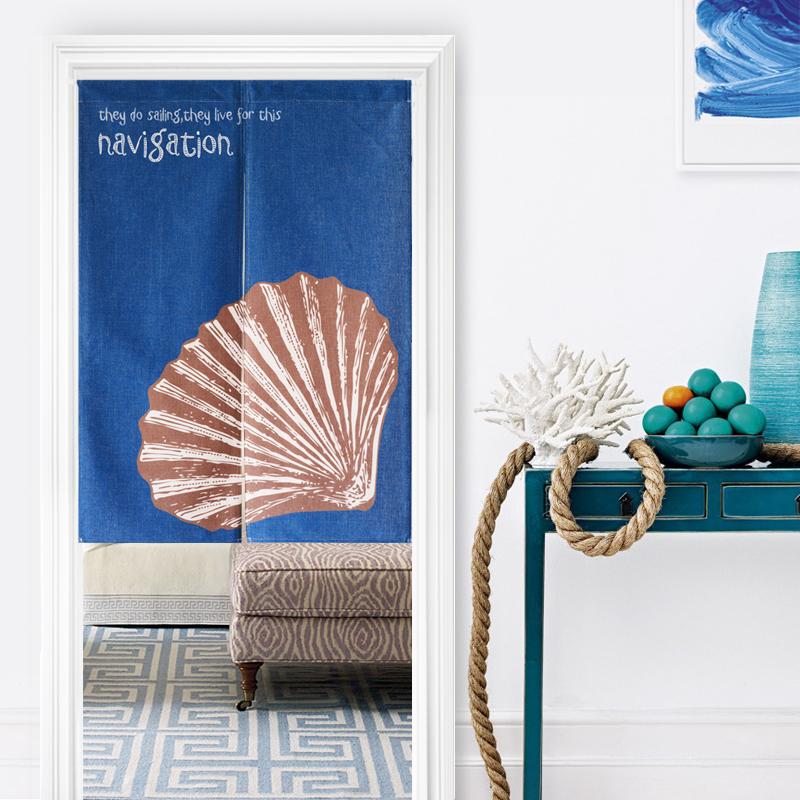 

Nice Curtains Door Curtain Beautiful Linen Cotton Fabric Mediterranean Sea style Printing Width 85cm,Length 90cm/120cm,Modern Cu, 85cm w x 90cm h
