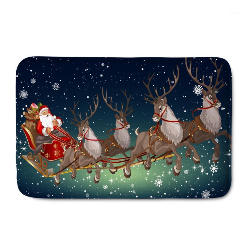 

Upetstory Merry Christmas Mat in Hallway Kitchen Flannel Doormat Welcome Home Decor Living Room Rug Anti-Slip Dustproof Carpet1, Xn1481cn
