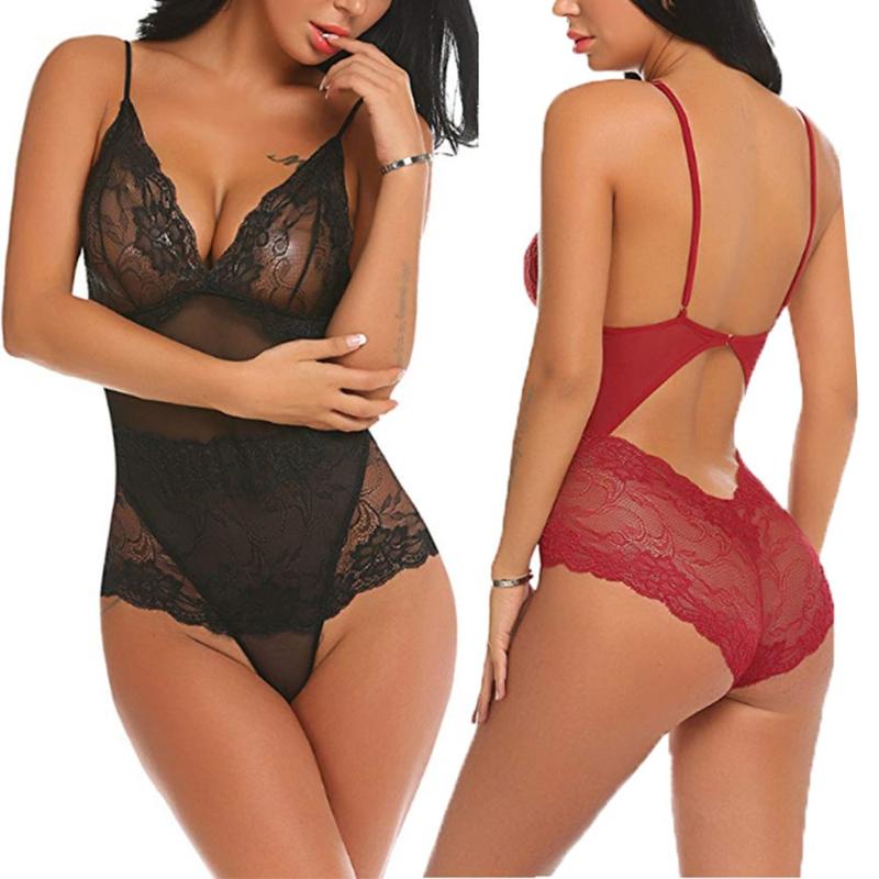 

Women Underwear Fashion Plus Size Sexy Lace Lingerie Sleepwear Siamese Bodysuit Bodydoll lenceria mujer womens lingerie 2020, Red
