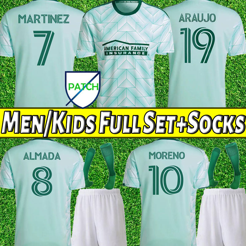 

2022 2023 Atlanta FC Soccer Jersey MARTINEZ ALMADA MORENO 22 23 Away Mint Forest Kit Football Shirt Uniform ARAUJO SOSA IBARRA DAMM MULRANEY LOPEZ United full socks, Away+patch