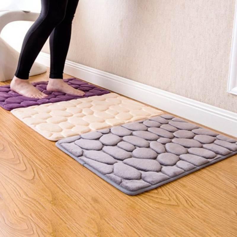 

Coral Fleece Bathroom Memory Foam Rug Kit Toilet Pattern Bath Non-slip Mats Floor Carpet Set Mattress 40*60CM1