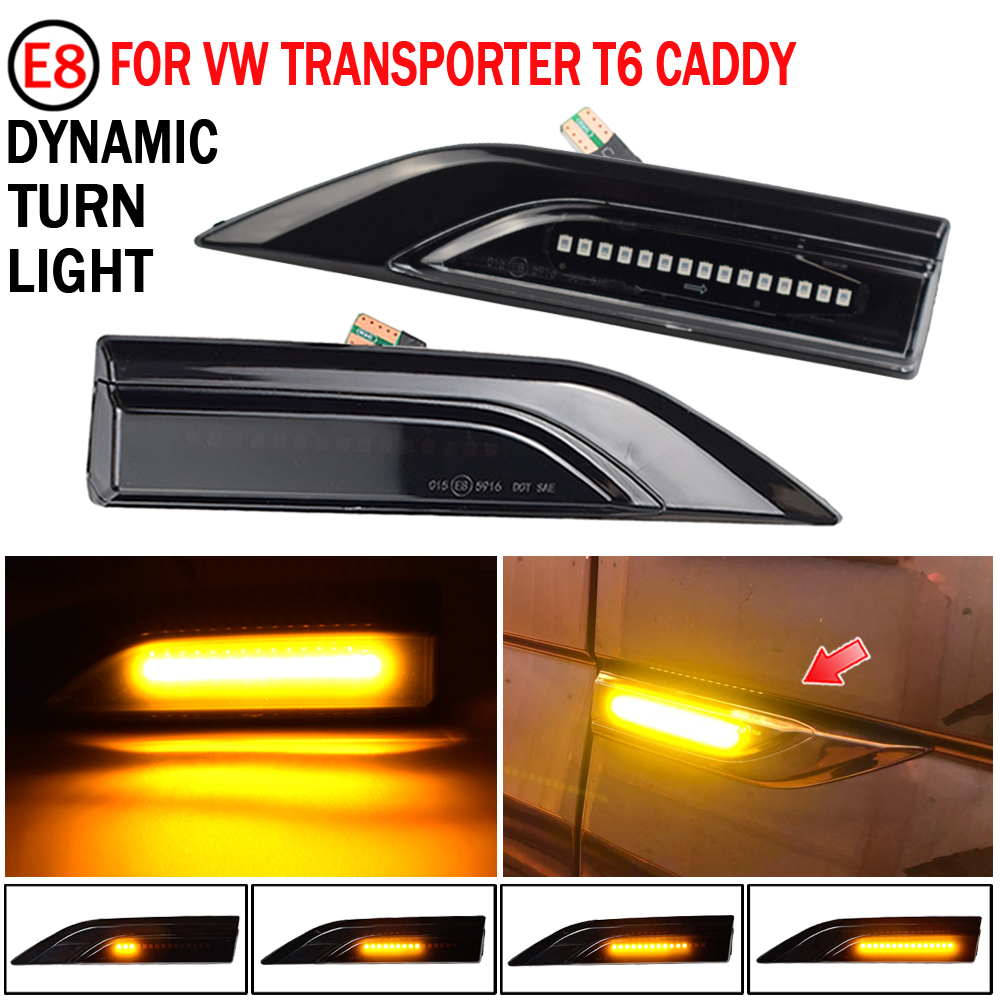

2PCS Dynamic Blinker Indicator Side Marker Turn Signal Light for VW Transporter T5 T6 Multivan Caddy MK4 LED Sequential Lamp
