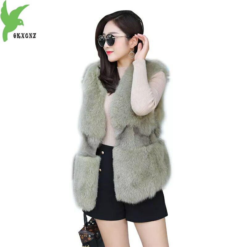

New Arrival 2020 Winter Warm Fashion brand Women Faux Fur Vest Faux Fur Coat Vest Colete Feminino Plus size -XL, Silver