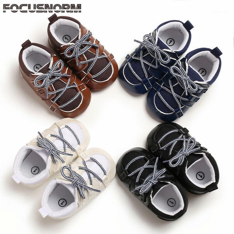 

Boiiwant Baby First Walkers Infant Baby Boy Girl Soft Sole Lace Up PU Pram Shoes Newborn Anti-slip Trainers -18 Months1, Black