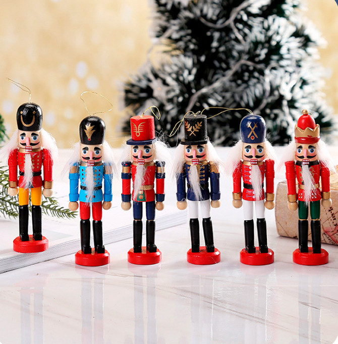 

1 set of the latest model = 6 Christmas decorations, Nutcracker, Wooden Soldier Puppets, 12CM Tin Soldier, Free Shipping