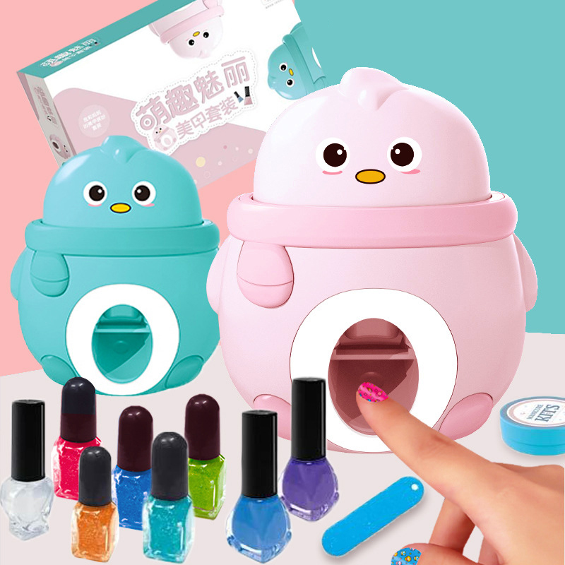 

Cartoon children nail machine princess girl toy manicure nail polish set printing stickers gift set