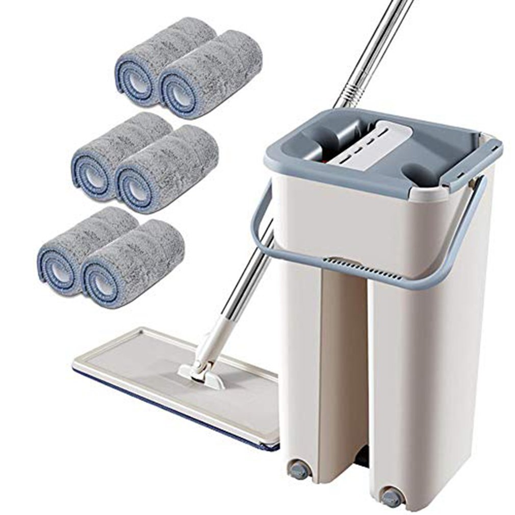 

Lazy Man Free Hand-washing Flat Scraper Mop Microfiber Mop Bucket Rod Practical cleaning tools