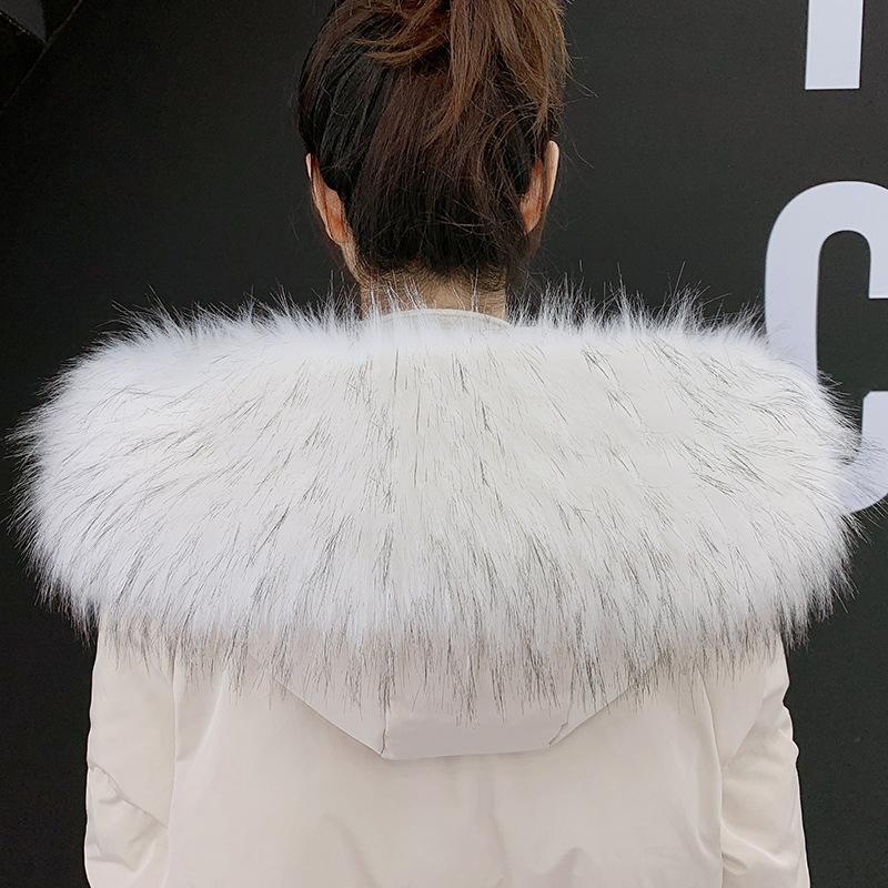 

Winter Large Faux Fur Collar Fake Fur Coat Scarves Luxury Women Men Jackets Hood Shawl Decor Female Neck Collar Wraps