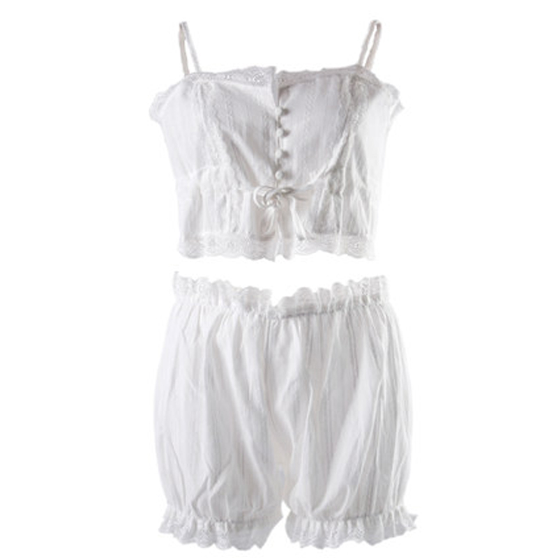 

Women Sexy Underwear Fashion Vintage Palace Style Sling Pajamas Womens Breathable Embroidery Sexy Lingeries Underwear 2020 New Wholesale, White