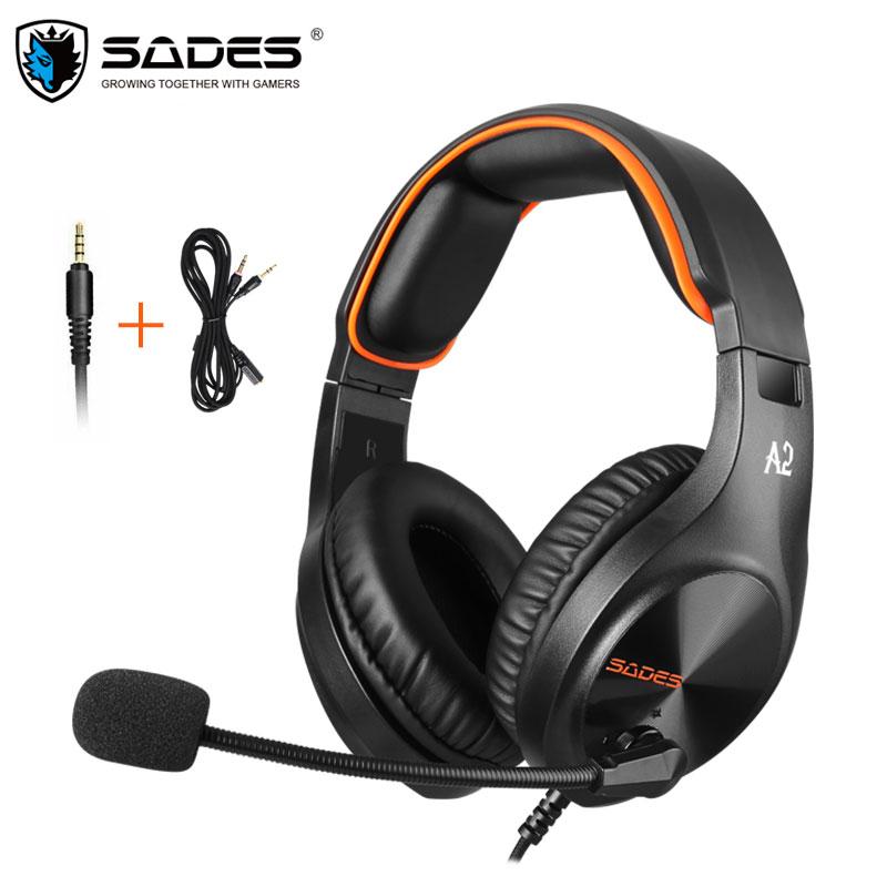 

Sades A2 Gaming Headset Wired Headphone 3.5mm With 120 ° Adjustable Microphone Stereo Sound For PS4 New Xbox PC Laptop, Black