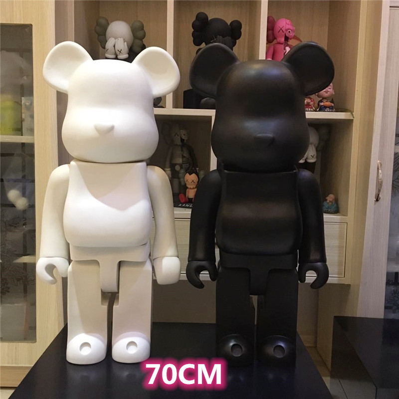 

Hot 1000% 70CM Bearbrick Evade glue Black. white and red bear figures Toy For Collectors Be@rbrick Art Work model decorations kids gift