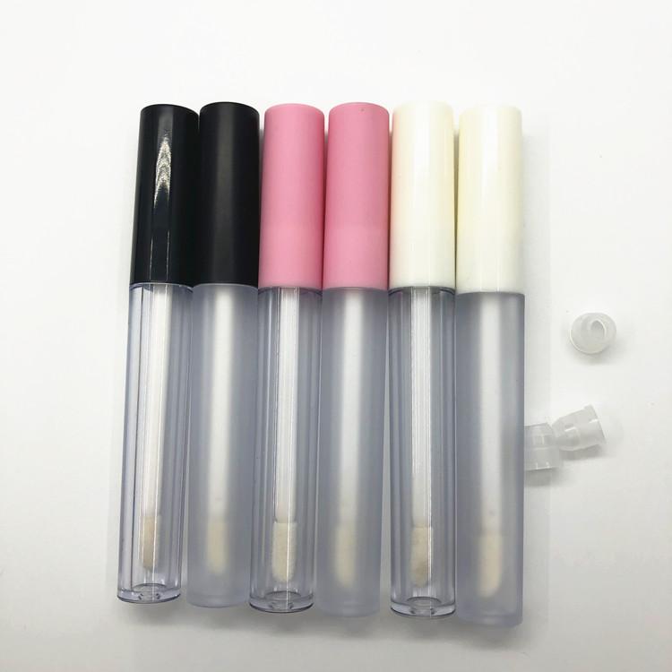 

2.5ML Plastic Frosted Empty Lipgloss Tube White Lid,Clear Cosmetic Lip Gloss Container,Refillable Bottle pink lip gloss tubes