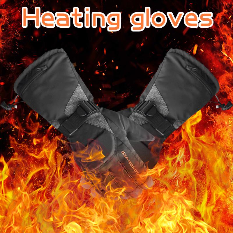 

Winter Motorcycle Gloves Water-resistant Heated Gloves Motorbike Racing Riding Touch Screen Battery Powered Guantes Moto, Black