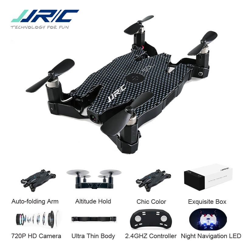 

JJRC H49 SOL Wifi 720P Camera Ultrathin FPV Selfie Drone Auto Foldable Arm Altitude Hold RC Quadcopter VS t49 E57 H37 Black