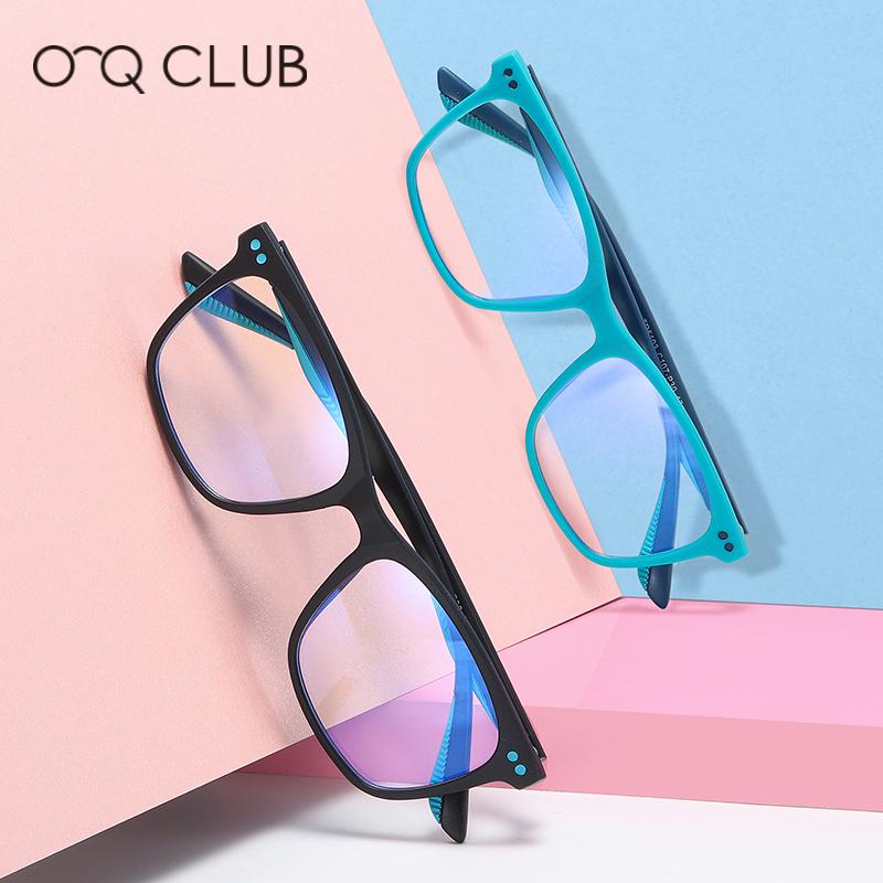 

O-Q CLUB Kids Glasses TR90 Square Comfortable Eyewear Anti-Blue Light Blocking Eyeglasses UV400 Computer Boys Girls Spectacles