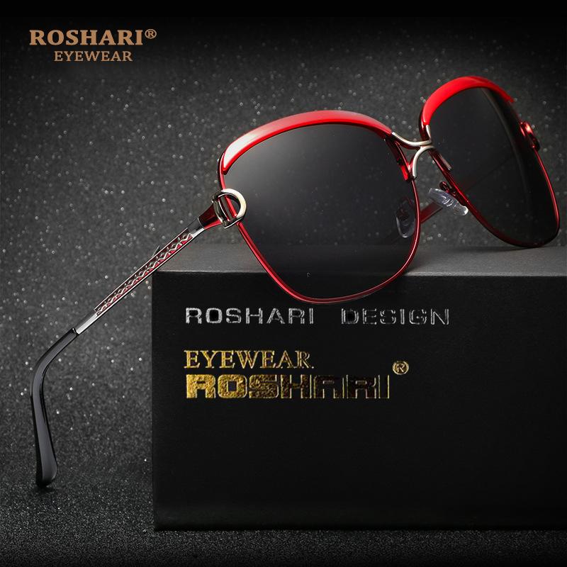 

ROSHARI A41 Women Sunglasses Polarized Retro Luxury Ladies Brand Designer Fashion Sun Glasses Eyewear, White;black