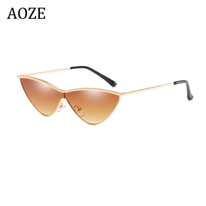 

AOZE retro triangle Butterfly sunglasses women men cat eye sun glasses for Women Alloy mirror female Fashion Style