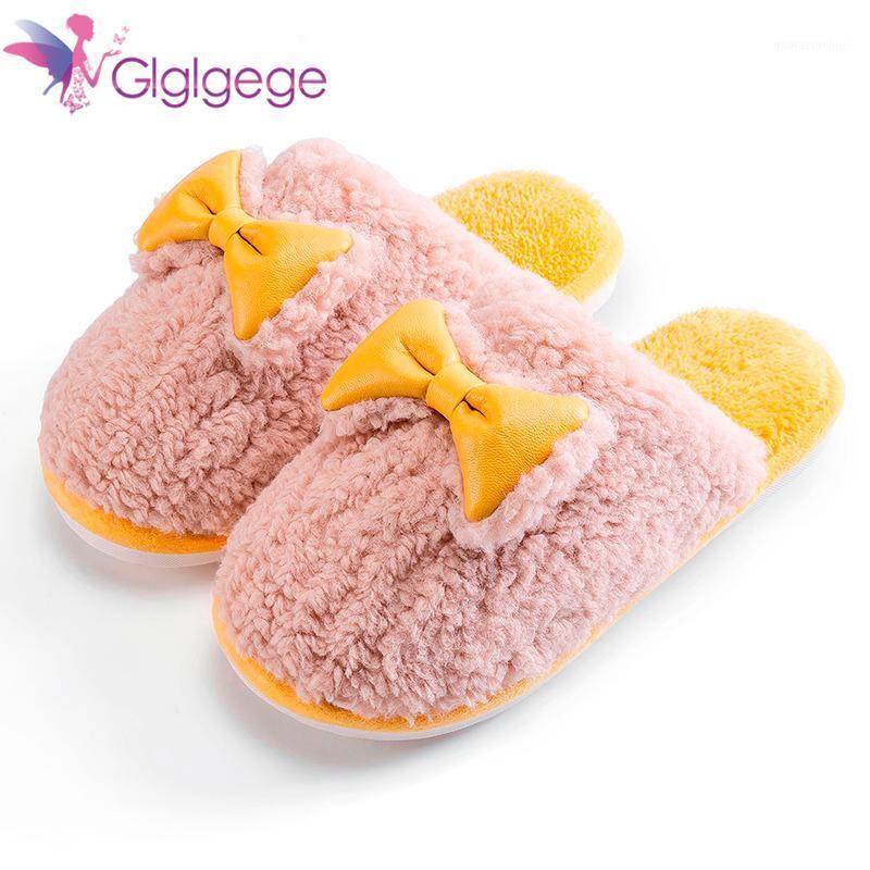 

Glglgege Women's slippers Short plush 2020 Winter Slippers for Home Cotton Unisex comfortable Soft Ladies Indoor shoes1, Ga00655-khaki