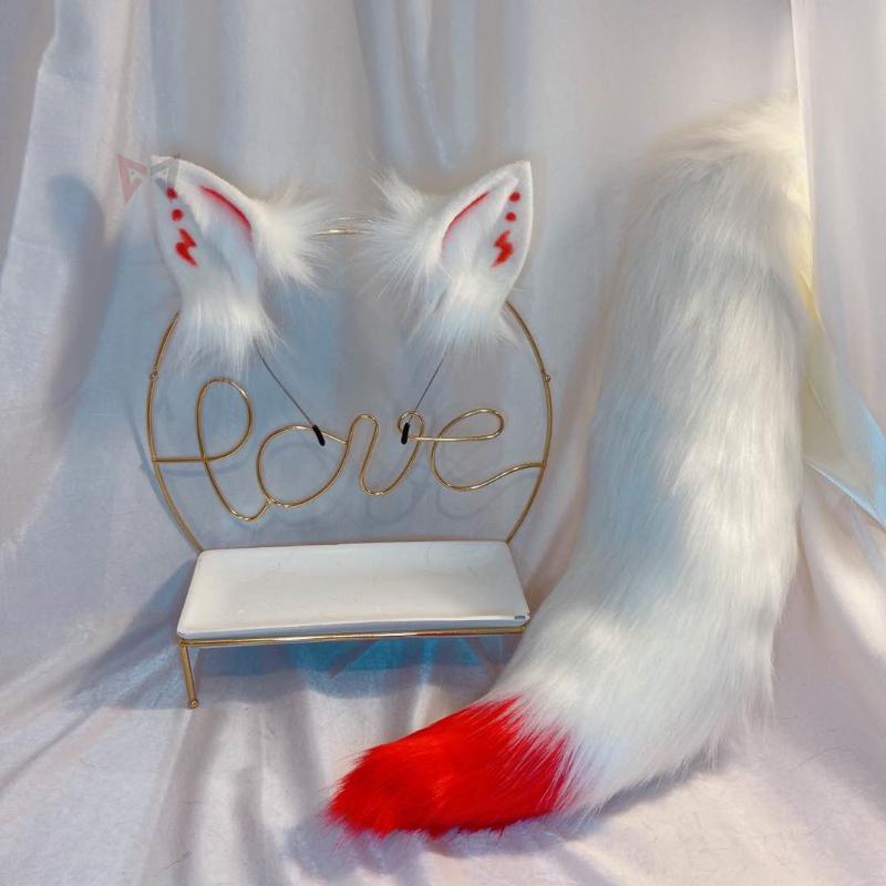 

MMGG New Hand Made Gumiho Blood Totems Wolves Wolf Ears Hair Hoop Hairbands Headwear Tail For Girl Women High Quality