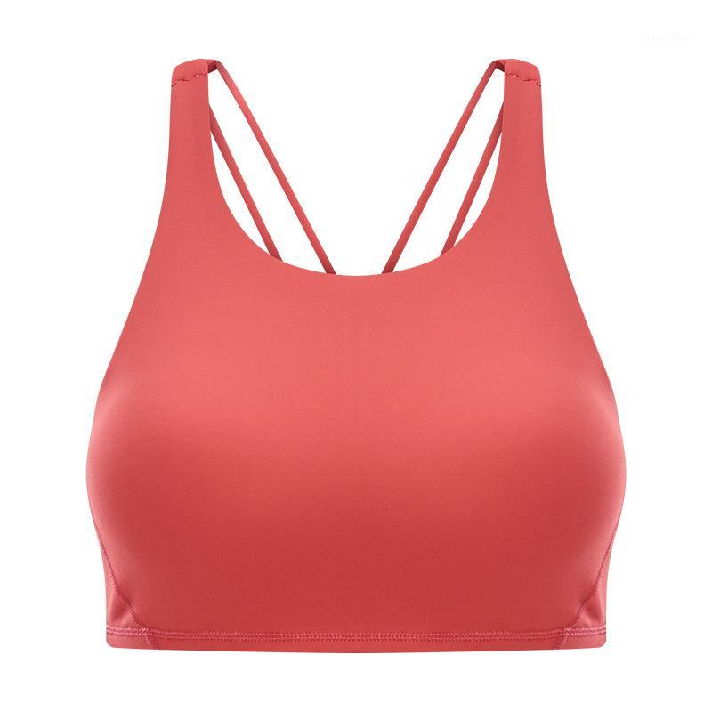 

Slim Strap Cross Beautiful Back Sports Bra Fitness Yoga Underwear Colorful Sports Underwear Top Chest Pad Skin-friendly Fabric1, Black