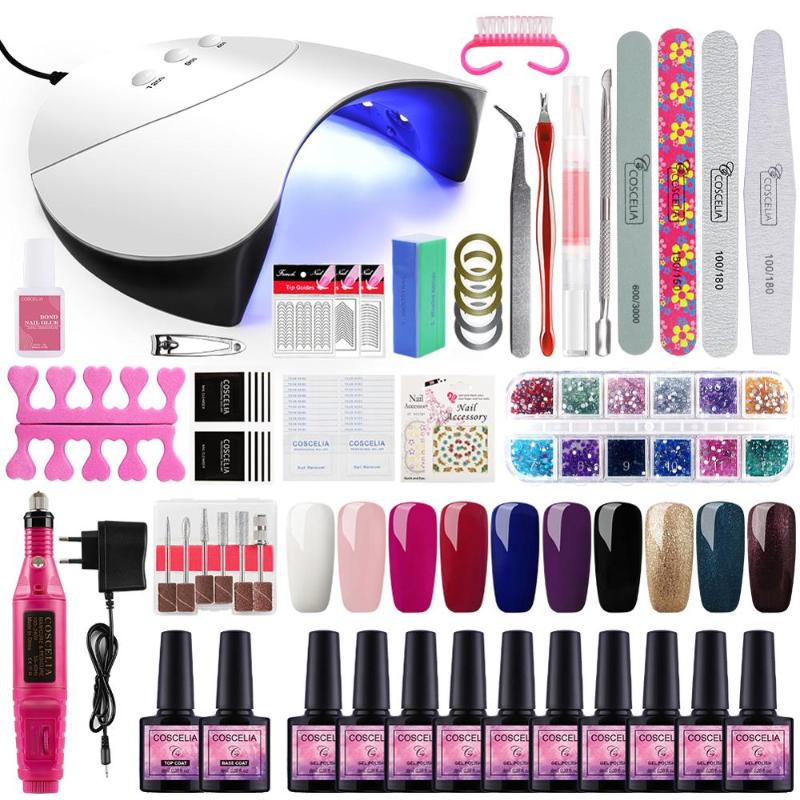 

COSCELIA gel nail polish set nail set, set with manicure machine professional tool