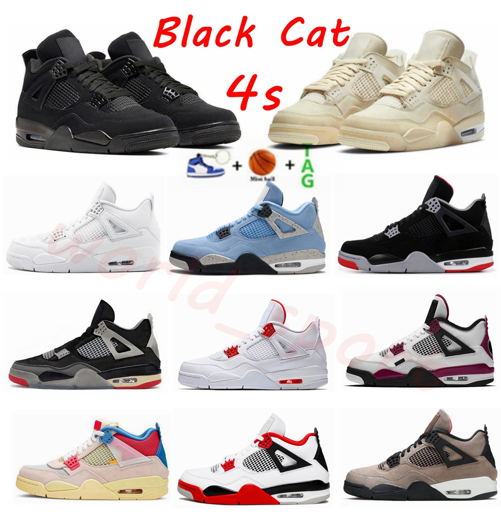 

Jumpman 4 men's women's basketball shoes 4 White Oreo Sail University Blue Fire Red Black Cat Lighting Designer Sneakers Trainer With TAG miniball keychain