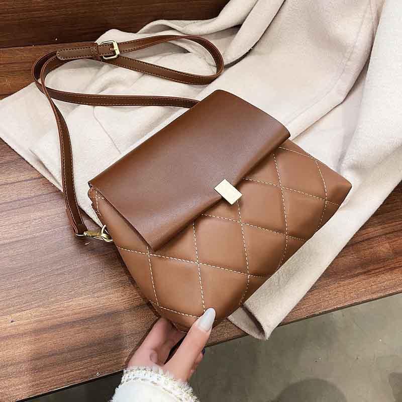 

Lingge Design Bags for Women 2021 Female Black Handbags Shoulder Ladies Winter PU Leather Crossbody Purses