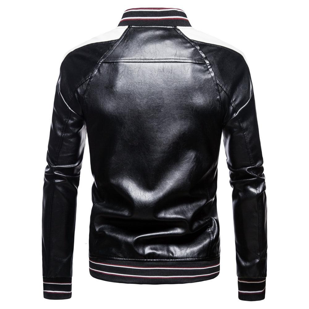 

Autumn Winter Footwear Motorcycle Retro-water Wash Men's Leather Parka Jacket Du8t, Black.
