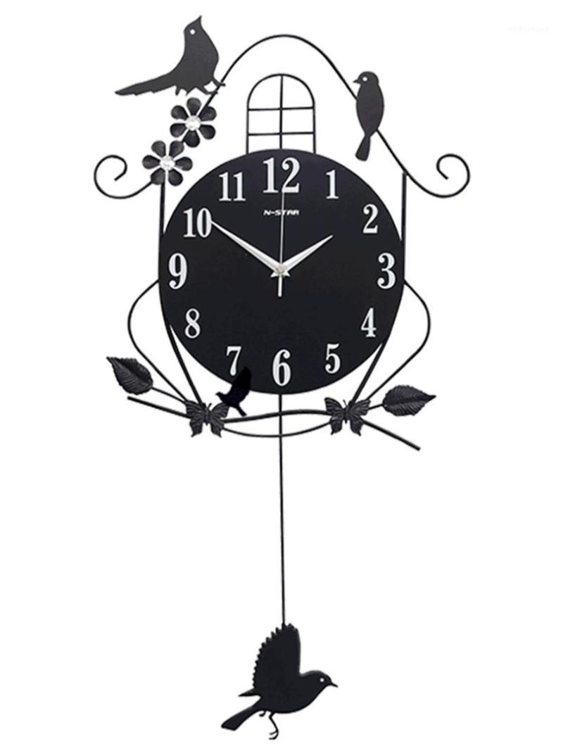 

Modern Design Wall Clock Pendulum Birds Creative Glow In The Dark Clock Living Room Simple Wandklokken Home Decoration 60ZB1