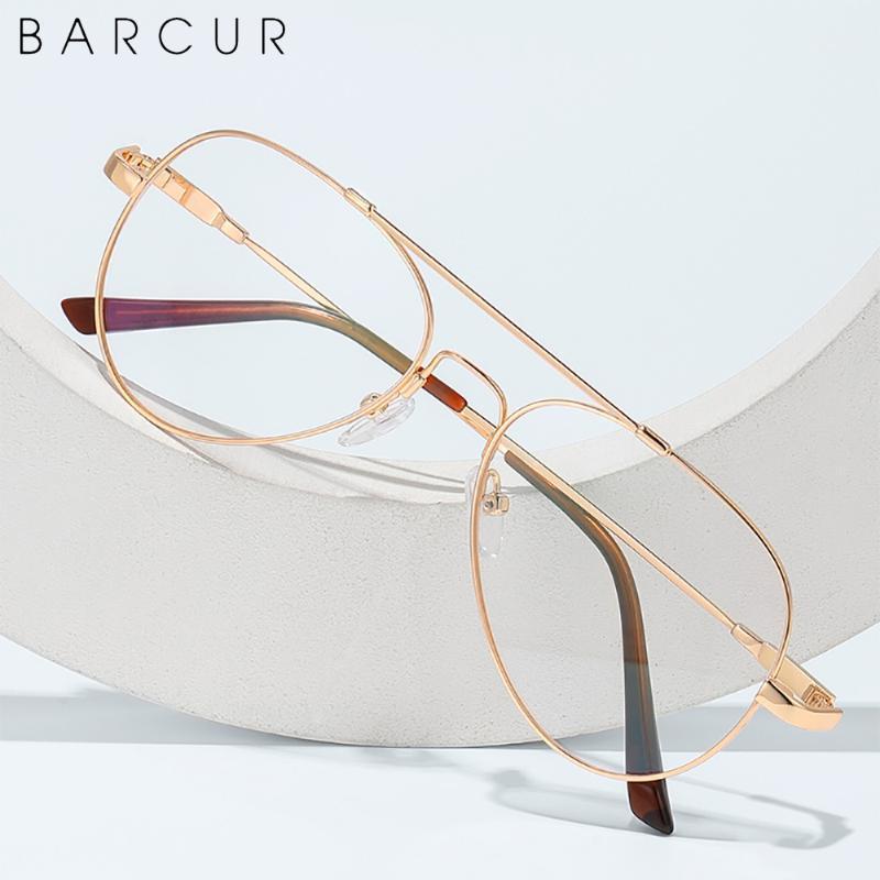 

BARCUR Classic Pilot Glasses Frame Men Ultralight Fashion Eye Myopia Prescription Optical Eyewear1