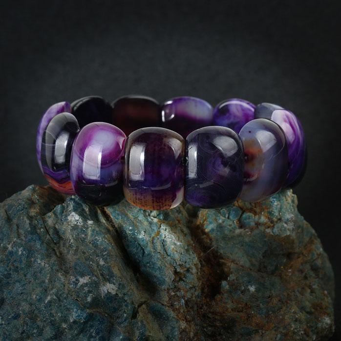 

Bangle Charming Trendy Stone Beads Bracelets Bangles For Women Square Onyx Natural Stones Bracelet Armbanden Vrouwen Braslet