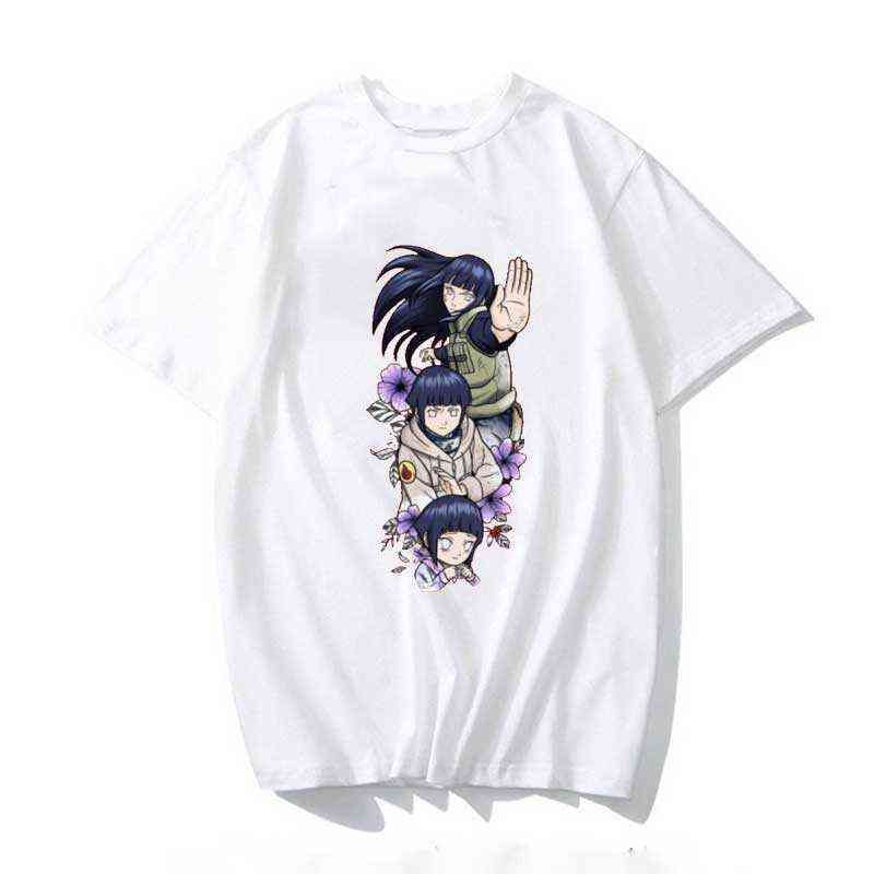 Hyuga Hinata Anime T-shirt Men Round Neck Cotton Tops Cartoon Karate Graphic Fashion Printed Tees Shirt Unisex Harajuku Tee Male G1222-image-747712677