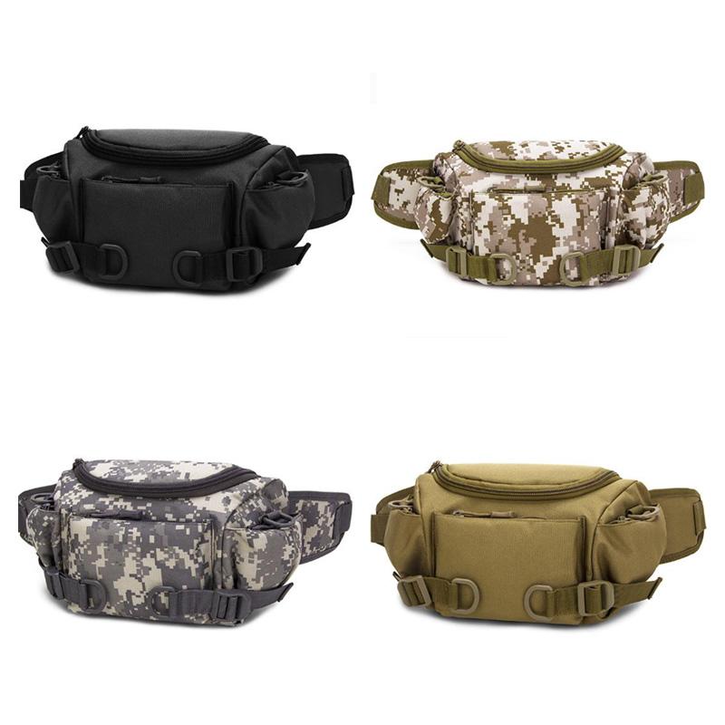 

Men'S Pockets Pockets Nylon Waterproof Belt Bag Travel Riding Motorcycle Multi-Function Small Bag, Black