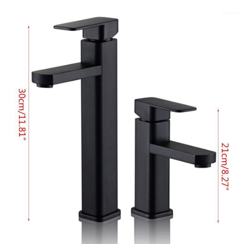 

Bathroom Black Paint Square Basin Faucet Single Handle Washbasin Mixer Tap1
