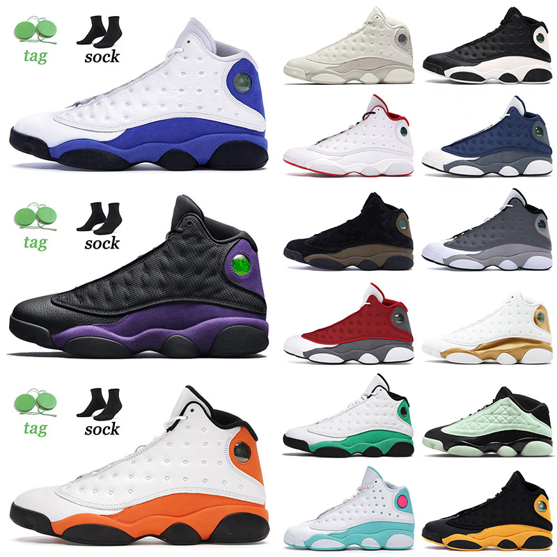 

Wholesale 13 13s XIII Mens Jumpman Basketball Shoes Hyper Royal Starfish Lucky Green Chicago Black Cat Bred Women Sneakers Trainers, D32 black hype pink 36-40