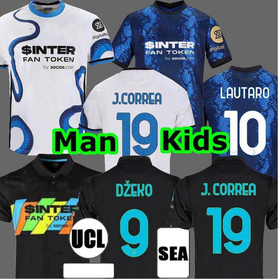 

2021 2022 VIDAL BARELLA LAUTARO ERIKSEN DZEKO soccer jerseys ALEXIS J.CORREA 19 21 22 football shirt uniforms men kids kit home away third SENSI, 21/22 third man+patch