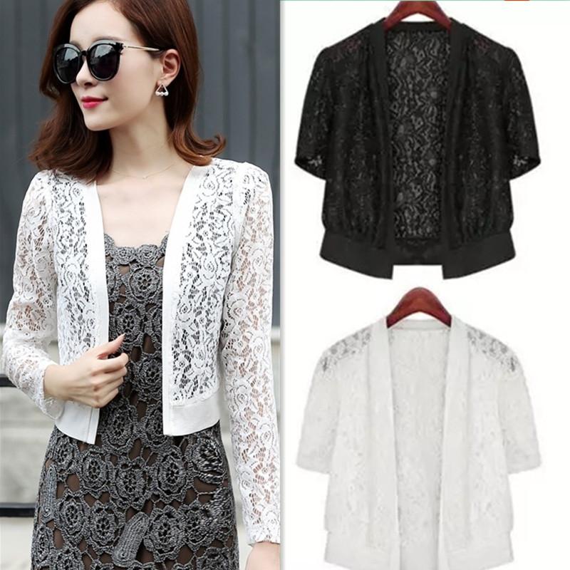 

Fashion Women Lace Blouses Sexy Crop top Summer Lace Floral Slim Short Sleeve Long Sleeve Thin Shirt Ladies Tops Plus Size  5XL