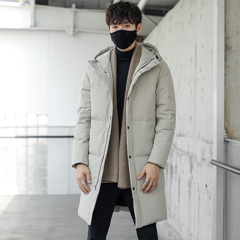

Down jacket for men long thickening in 2020 the new handsome students hot style tooling coat in winter, See chart