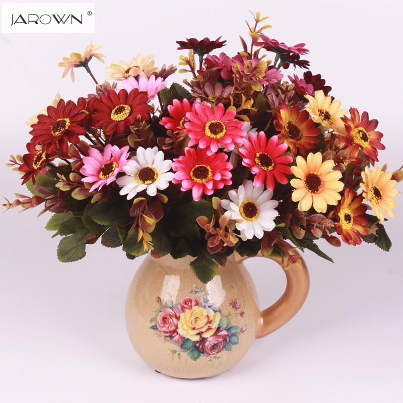 

JAROWN Artificial Silk Dasiy Bouquet Fake Flower Arrange Table Wedding Home Decor Party accessory Fleur Artificielle Flores1