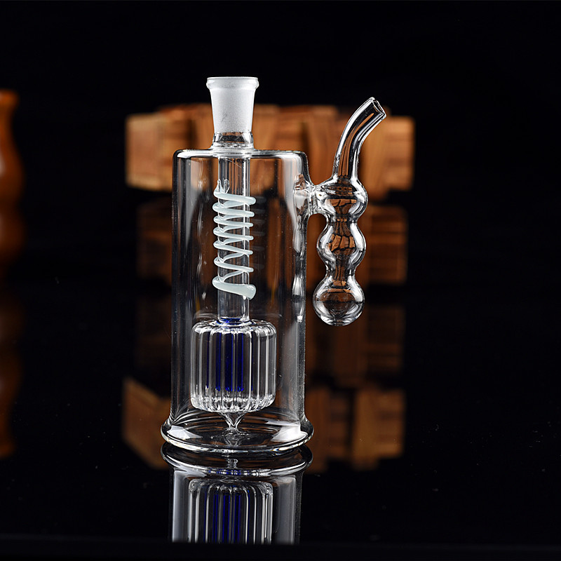 

Newest Klein Tornado Percolator Glass Bong Recycler Water Pipes 14mm Female Joint Oil Dab Rigs With Quartz Banger Or Bowl HR024