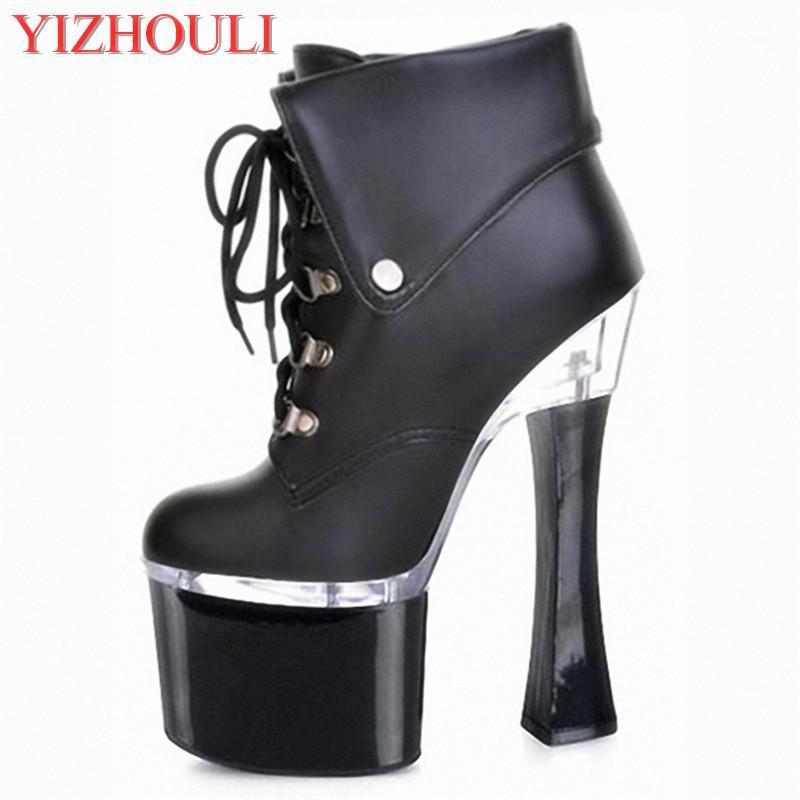 

platform back zipper ladies' ankle boots sexy dance boots 17-18-20cm ultra sexy lace-up high heel shoes women leather1, 17cm