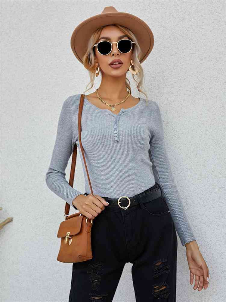 

Spring Women Long Sleeve Button Front Rib-knit Stretchable Pull Sweater Korean Sweater Femme Jersey Jumper Pullover, White;black