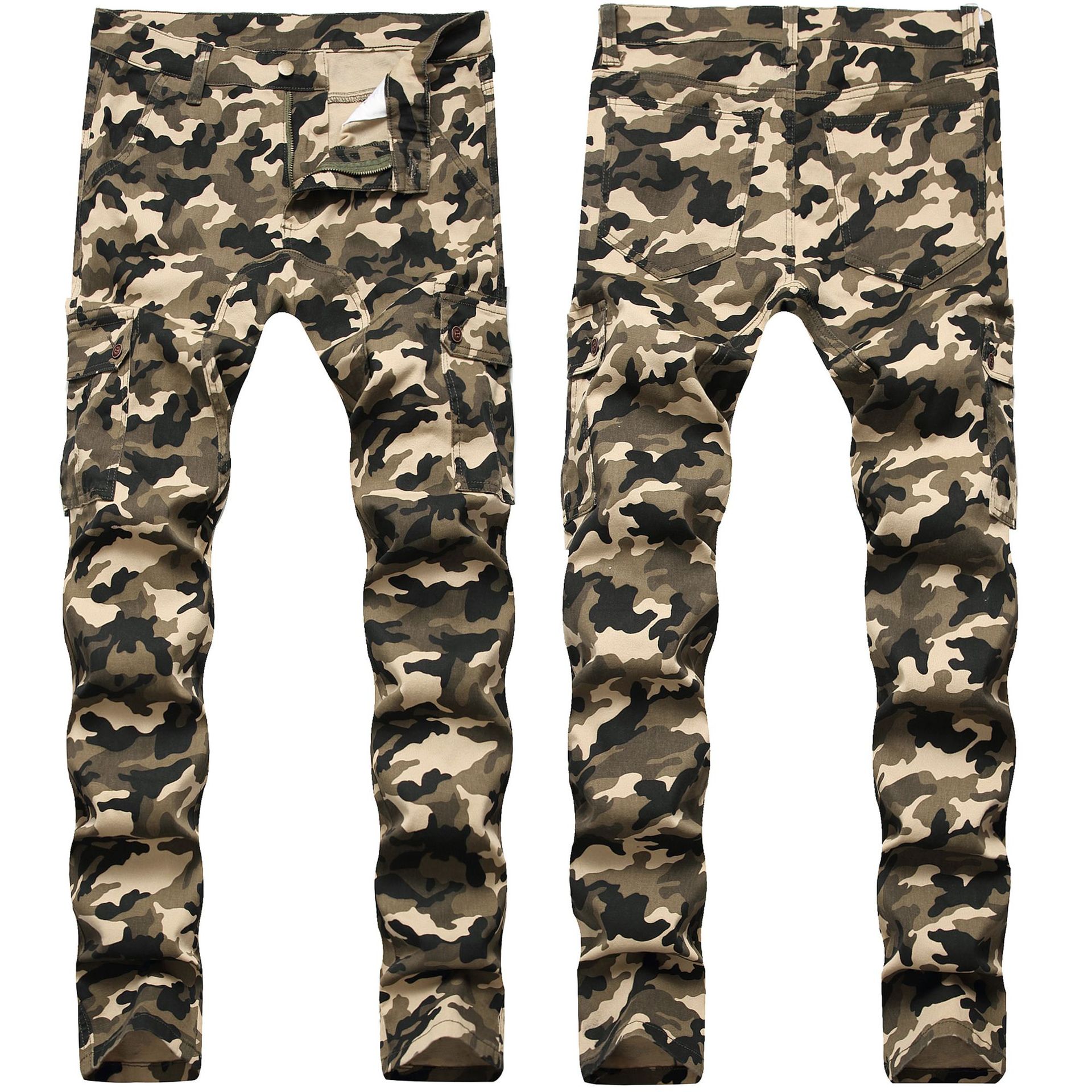 

Skinny Mens Camo Jeans Cool Men Jeans Stretch Slim Fit Denim Biker Jeans Hip Hop Men Streetwear 755#
