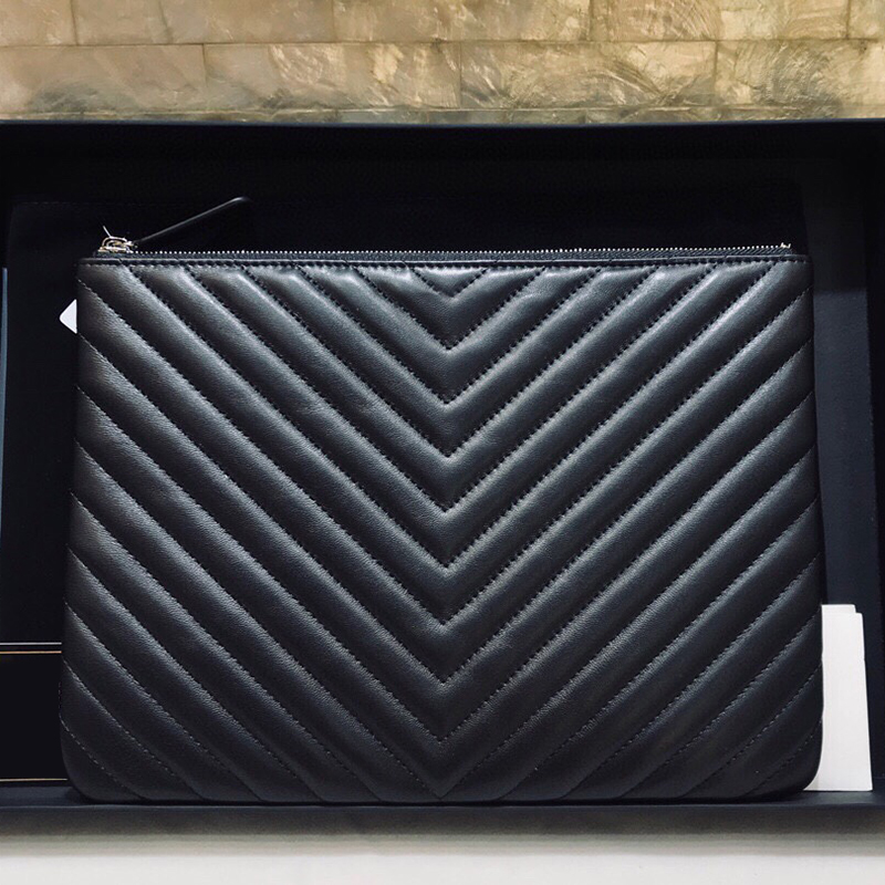 

A classic V-printed bag The leather silver clasp is very plump 82552 loulou bags Fashion Interior Zipper Pocket Versatile Genuine Leather