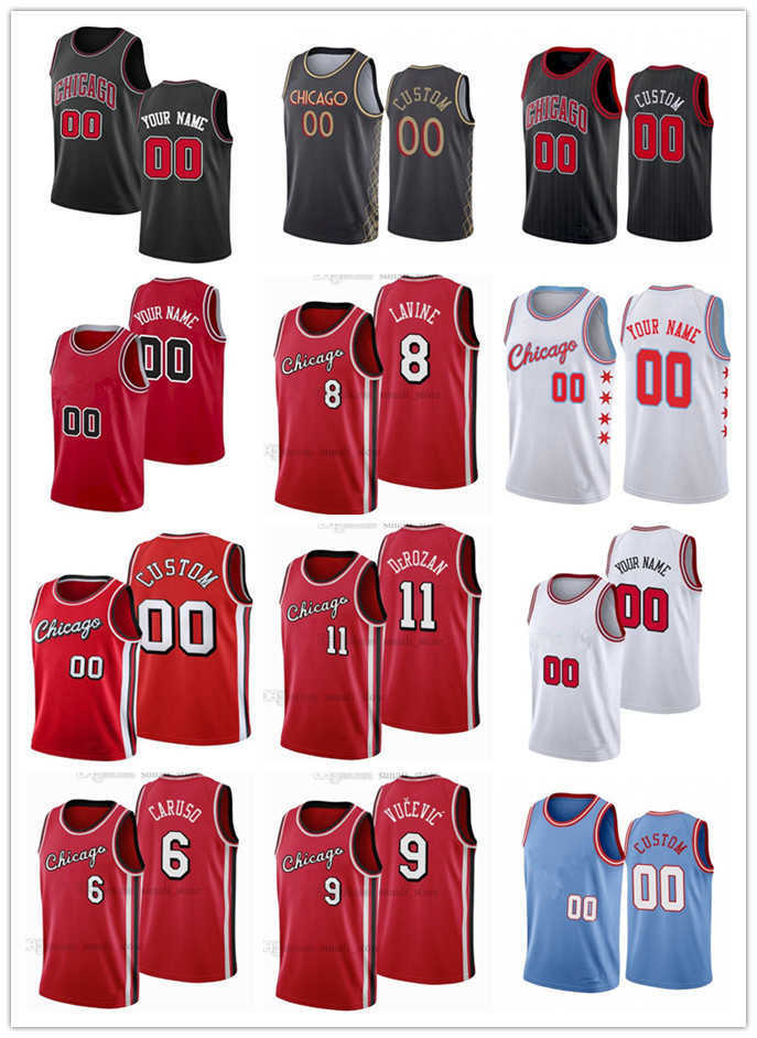 

75th Mens Womens Youth Chicago''Bulls''Alex 6 Caruso DeMar 11 DeRozan Nikola 9 Vucevic Zach 8 LaVine 28 Alfonzo McKinnie Custom Basketball Jersey, Color