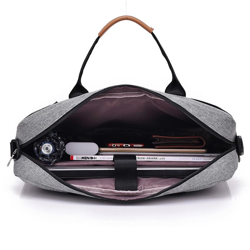 

Men Canvas Business Briefcase Office Travel Messenger Large Tote Women's Computer Work Bag Business Trip File Package Laptop Bag, Cream bag