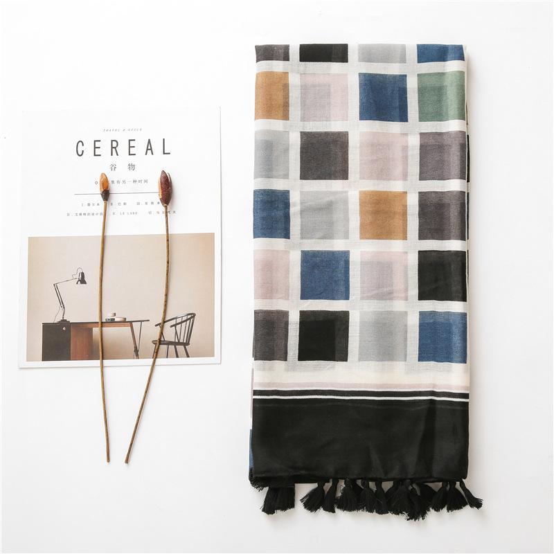 

Soft Viscose Scarf Women Thin Vicose Scarf Flower Printed Scarves Multi-Purpose Neckerchief Designer Foulard Femme 20201